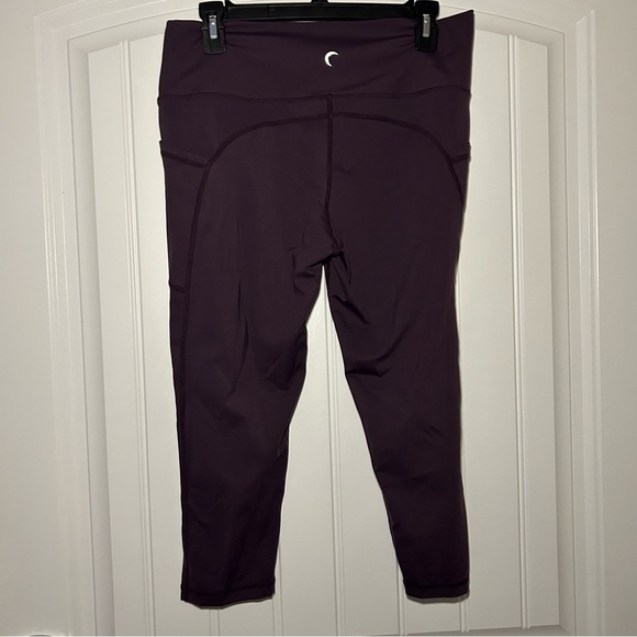 Zyia Active Burgundy Fig Hugh Waisted Capris Size 16-18 - Picture 4 of 10